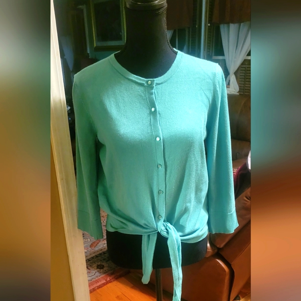 Women's Cable & Gauge Front Tie Cardigan